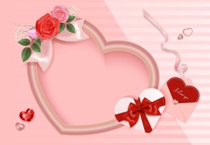 Background trái tim hồng cùng hộp quà valentine file vector mẫu số 632