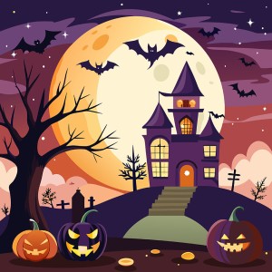 Hình minh họa đêm hội hóa trang halloween file EPS - mẫu số 133