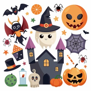 Hình minh họa nhân vật halloween dễ thương file EPS - mẫu số 673