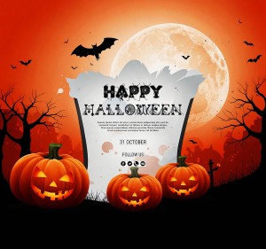 Poster lễ hội halloween kinh dị file PSD mẫu MB282