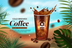 Banner quảng cáo cafe đá file vector mẫu DE56