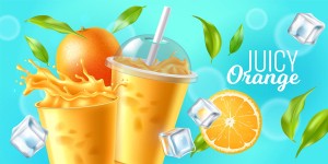 Banner quảng cáo nước ép cam file vector mẫu số 568