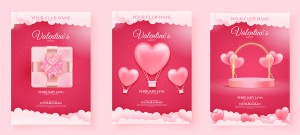 Poster ngày lễ valentine file vector mẫu BV429