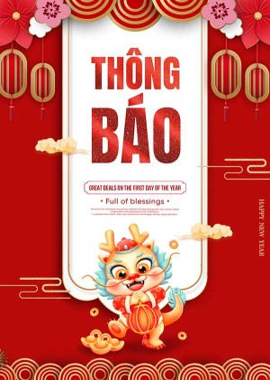 Thông báo nghỉ tết nguyên đán file PSD mẫu số 203