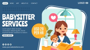 Banner mẹ và bé cùng nhau đọc sách file vector mẫu DS49