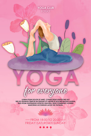 Poster câu lạc bộ yoga nền thiên nhiên file PSD - mẫu số 611