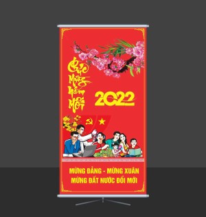 Phướn mừng Đảng mừng xuân 2024 file CDR mẫu D129