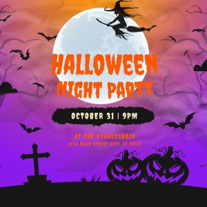 Banner lâu đài ma quái halloween file PSD - mẫu số 312