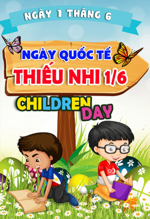 Poster vui chơi ngày quốc tế thiếu nhi file PSD mẫu TN44