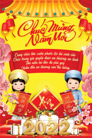 Poster chúc mừng năm mới mẫu T05 PSD