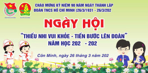 Backdrop ngày hội thiếu nhi vui khỏe N24 file Corel