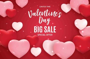 Banner siêu sale valentine họa tiết trái tim file vector mẫu số 871