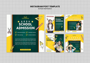 Poster bé đi học tập file PSD mẫu HT386