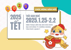 Banner thông báo thời gian nghỉ tết nguyên đán 2025 file PSD mẫu số 403