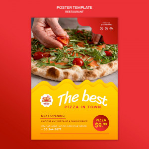 Poster quảng cáo bánh pizza file PSD mẫu P125