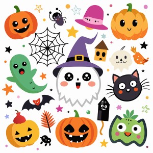 Hình minh họa nhân vật trong lễ hội halloween file EPS và AI mẫu MB100