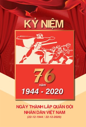 Poster kỷ niệm 76 năm ngày thành lập quân đội nhân dân Việt Nam - File AI