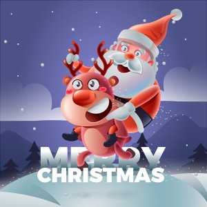 Banner ông già noel cùng tuần lộc file vector mẫu số 245