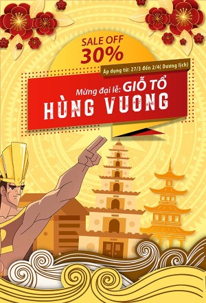 Poster giỗ tổ hùng vương file vector mẫu HV1