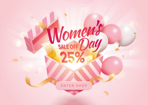 Banner sale 25% ngày quốc tế phụ nữ file EPS