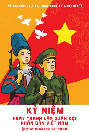 Poster kỷ niệm 76 năm ngày thành lập quân đội nhân dân Việt Nam 2 - File AI