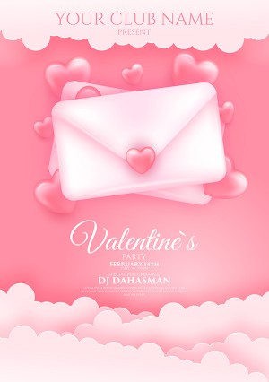 Poster ngày valentine file vector mẫu BV420