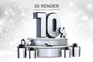 Hình ảnh bục 3D giảm giá 10% file PNG mẫu GP231