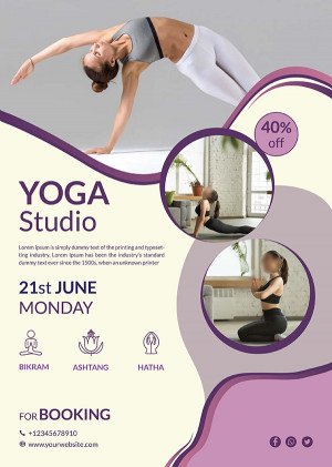 Poster tập yoga đơn giản file EPS và AI mẫu J49