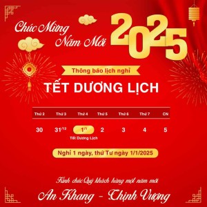 Thông báo lịch nghỉ tết dương lịch 2025 file PSD mẫu số 821