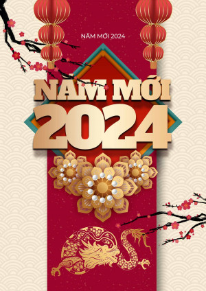 Poster tết năm 2024 file PSD mẫu S135