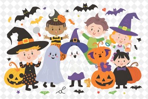 Hình minh họa nhân vật trang trí lễ hội halloween file PSD mẫu MB408