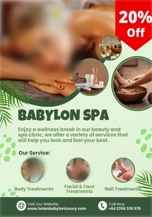 Poster quảng cáo dịch vụ spa file PSD mẫu KF55