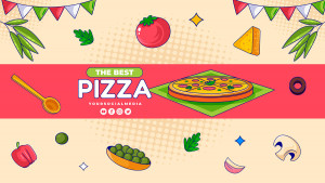 Hình minh họa thành phần làm bánh Pizza K106 file AI và EPS