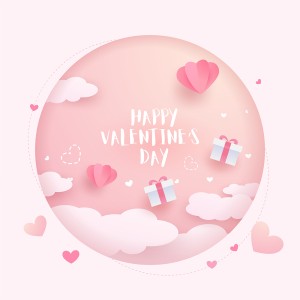 Banner ngày lễ valentine màu hồng lãng mạn file vector mẫu BV39