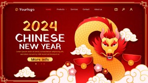 Banner chúc mừng tết con rồng file vector - mẫu số 281