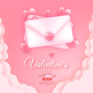 Mẫu thư tặng ngày valentine file vector mẫu BV415