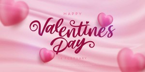 Banner ngày valentine nền hồng trái tim file vector mẫu số 138