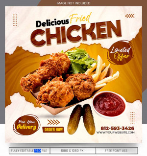 Poster quảng cáo gà rán KFC file PSD mẫu GR64