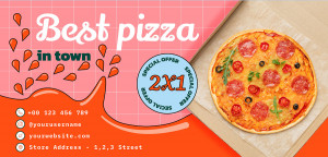 Banner quảng cáo bánh Pizza K132 file AI và EPS