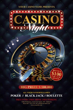 Poster trò chơi casino file PSD mẫu T63