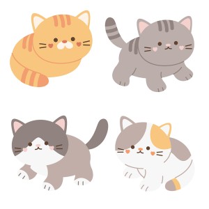 Bộ sưu tập những chú mèo cute file vector mẫu CM270