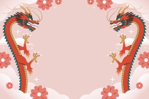 Background rồng đỏ file vector mẫu số 638