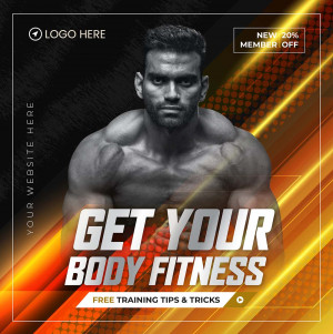 Poster phòng tập gym F34 file EPS