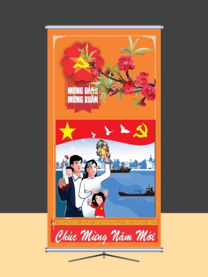 Phướn mừng Đảng mừng xuân 2024 file CDR mẫu D92