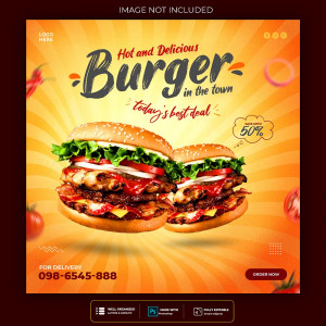 Poster quảng cáo bánh hamburger file PSD mẫu P33