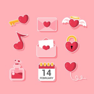 Hình minh họa biểu tượng tình yêu ngày valentine file vector mẫu số 268