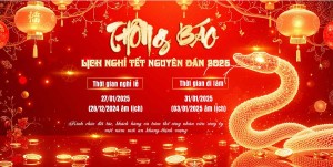 Thông báo nghỉ tết nguyên đán  xuân ất tỵ file PSD mẫu số 926