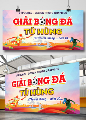 Backdrop giải bóng đá tứ hùng file corel - Mã 5524