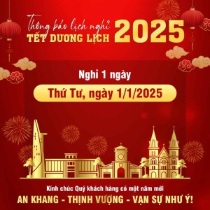 Thông báo nghỉ tết dương lịch 2025 file PSD mẫu số 218