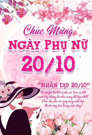 Thiệp chúc mừng ngày phụ nữ việt nam file PSD mẫu PN217